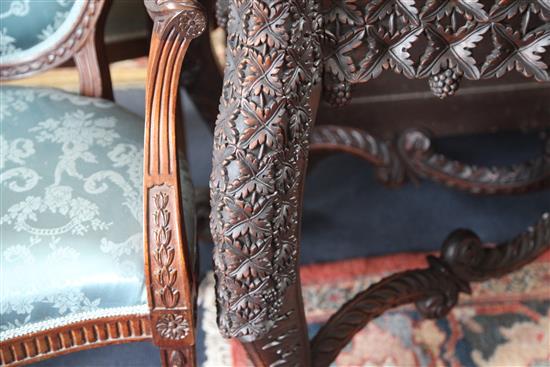 A 19th century Anglo-Indian padouk wood side table, W.4ft 4in. D.2ft H.3ft 2in.